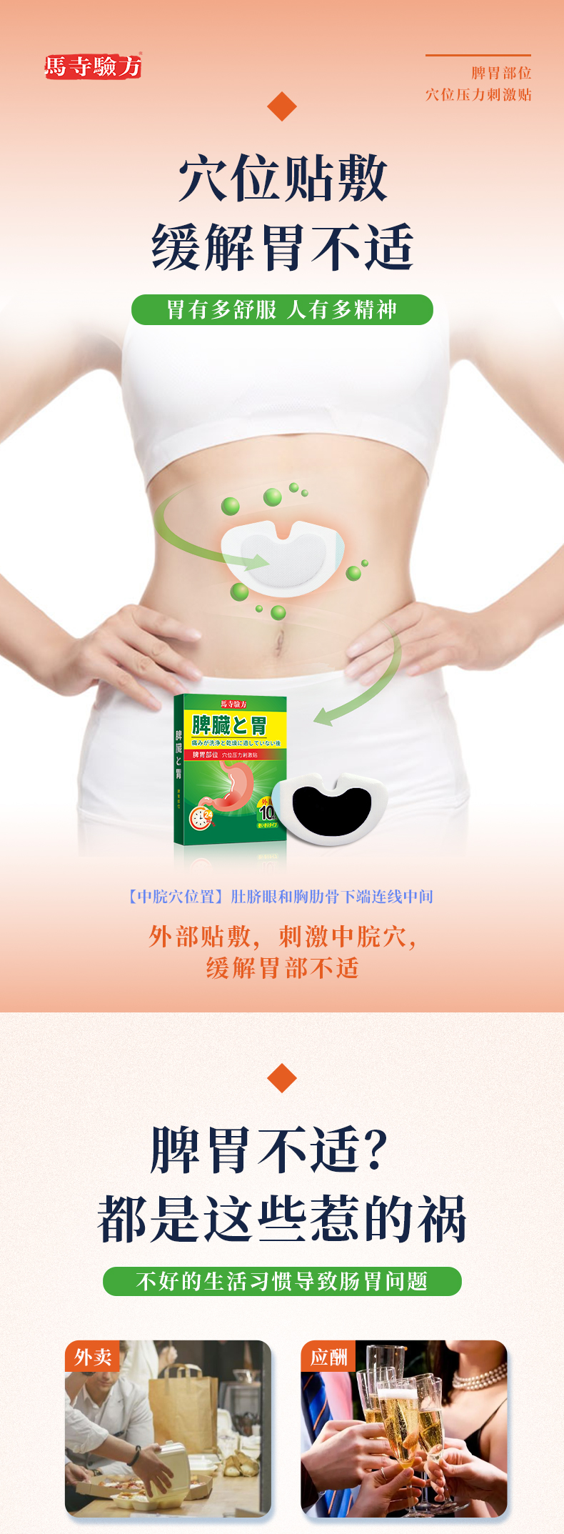 脾胃貼的正確貼法圖片，脾胃貼貼在哪個(gè)位置，兒童脾胃貼位置圖