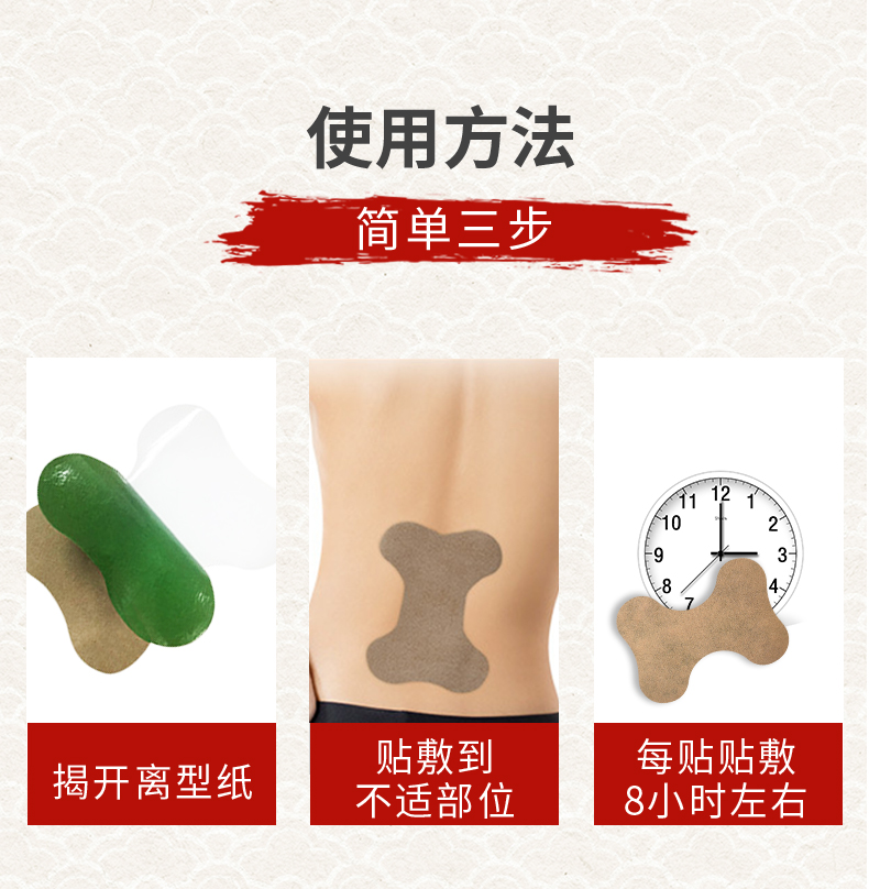 艾草腰椎貼怎么貼，使用說明，艾腰貼的位置圖